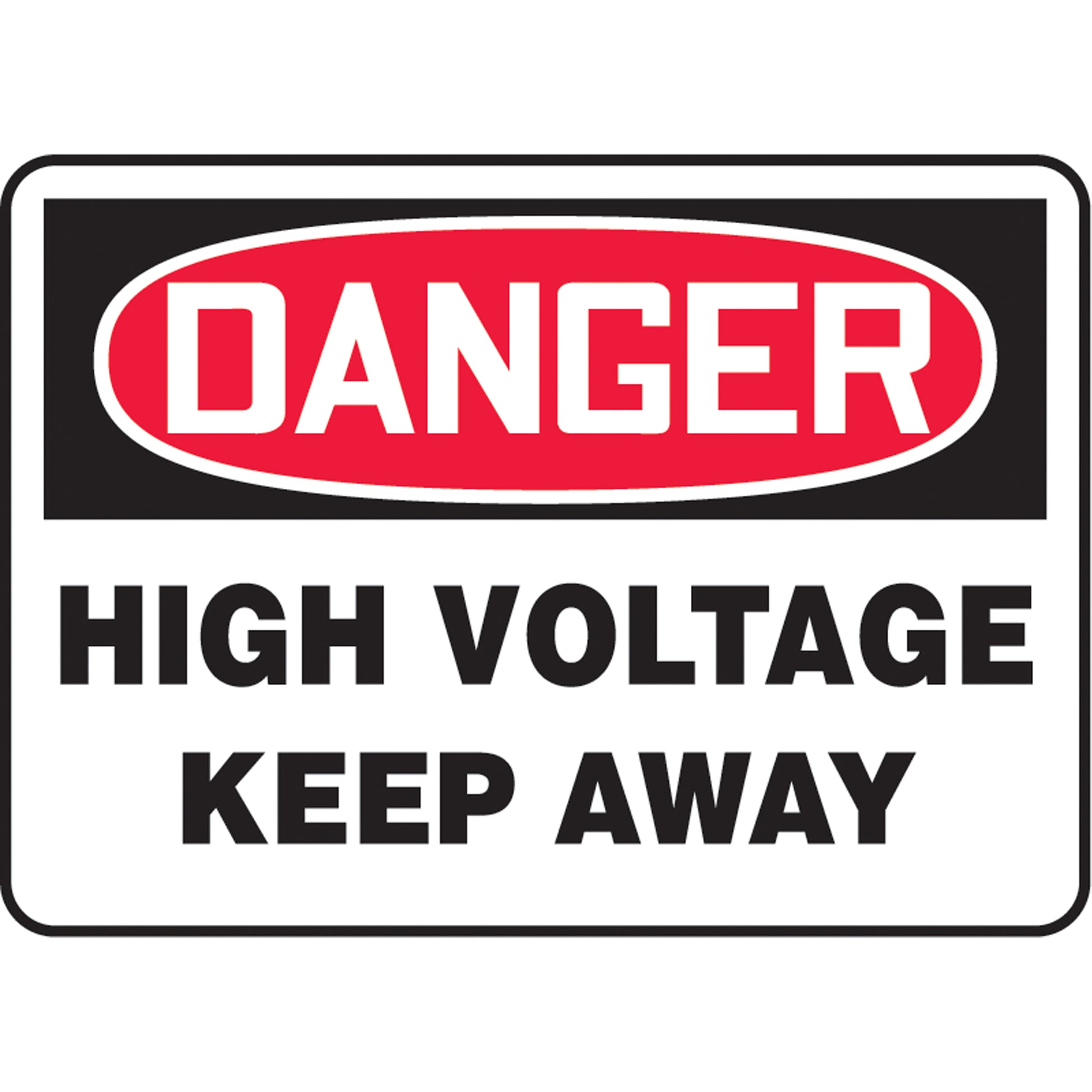 Accuform Signs "High Voltage" Sign, 10" x 14", Aluminum, English