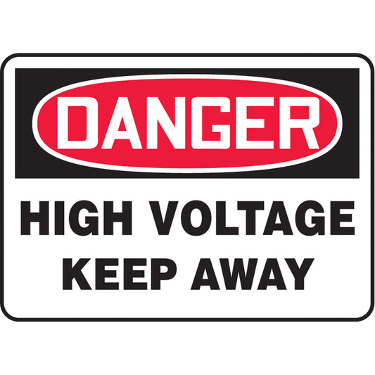 Accuform Signs "High Voltage" Sign, 10" x 14", Aluminum, English