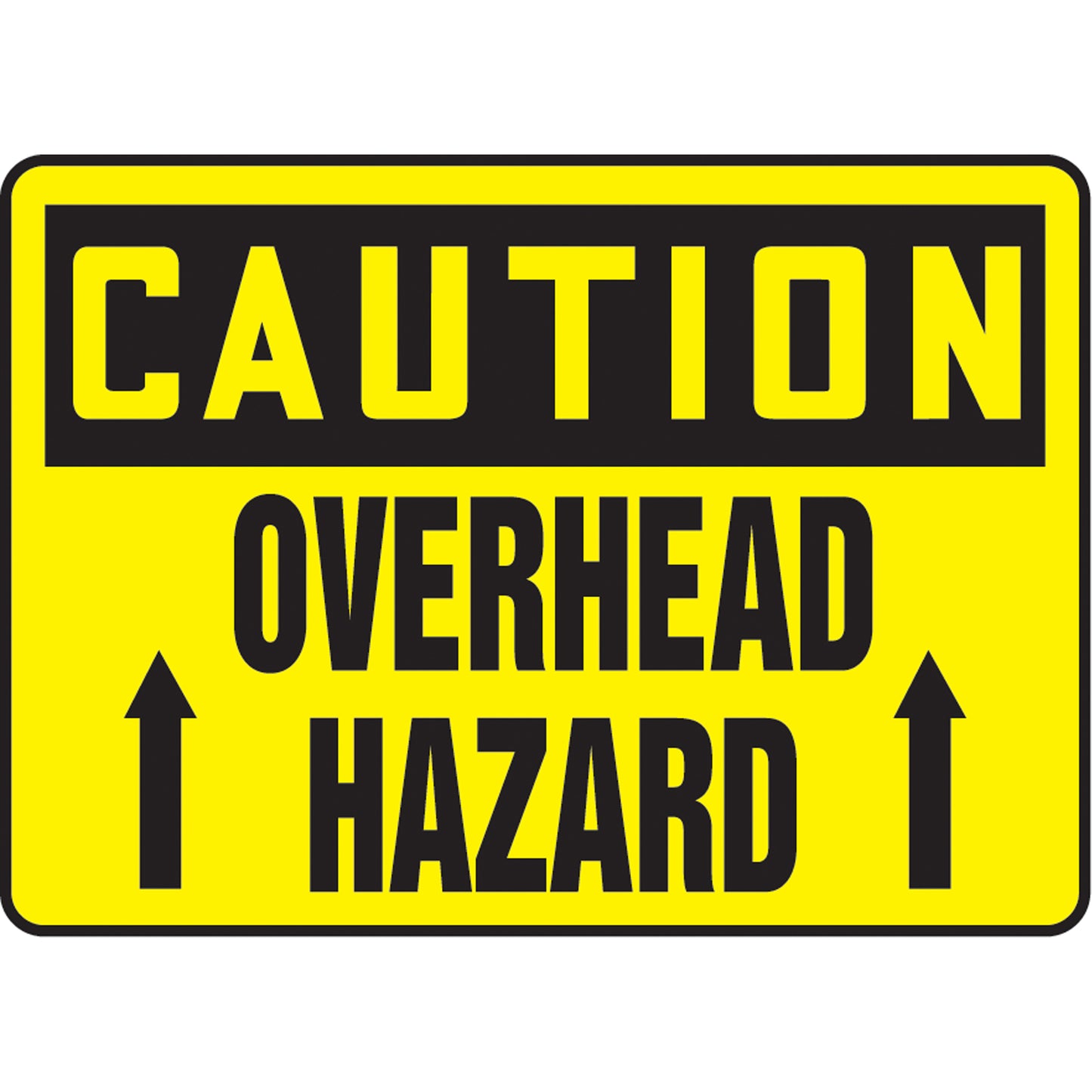 Accuform Signs "Overhead Hazard" Sign, 10" x 14", Aluminum, English with Pictogram
