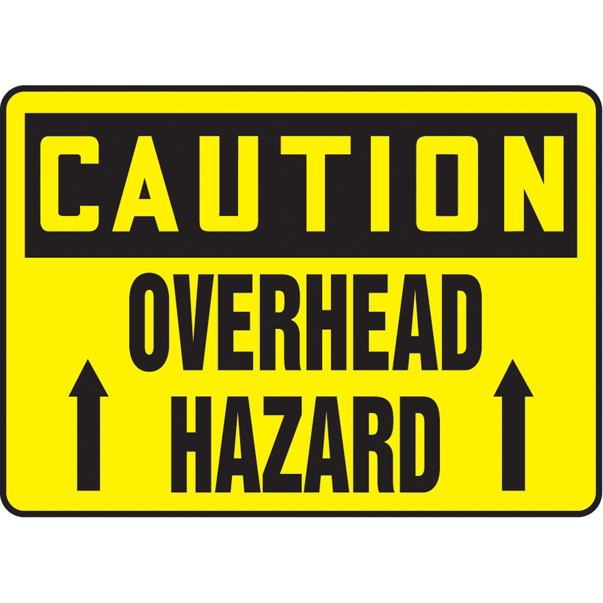 Accuform Signs "Overhead Hazard" Sign, 10" x 14", Aluminum, English with Pictogram