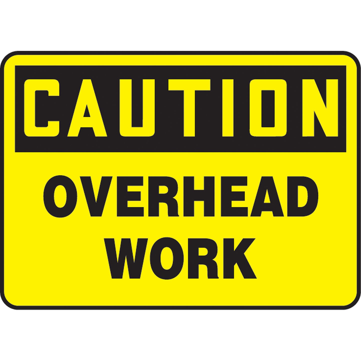Accuform Signs "Overhead Work" Sign, 10" x 14", Aluminum, English