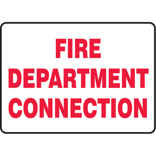 Accuform Signs "Fire Department Connection" Sign, 7" x 10", Aluminum, English