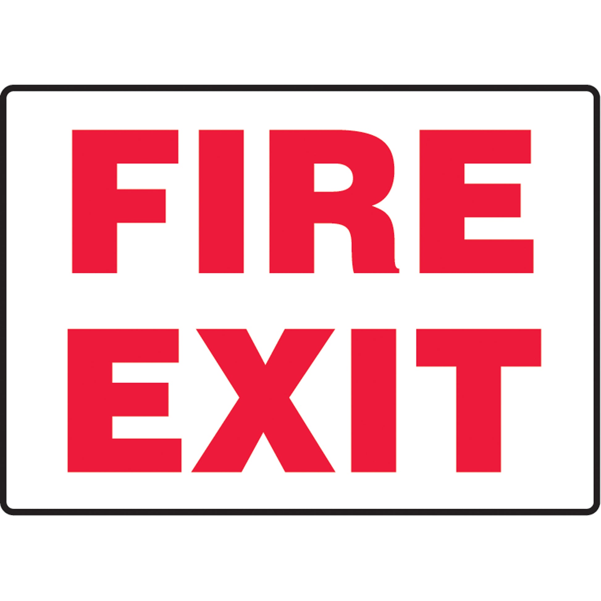 Accuform Signs "Fire Exit" Sign, 10" x 14", Aluminum, English