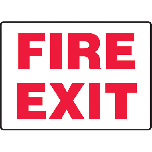 Accuform Signs "Fire Exit" Sign, 10" x 14", Aluminum, English