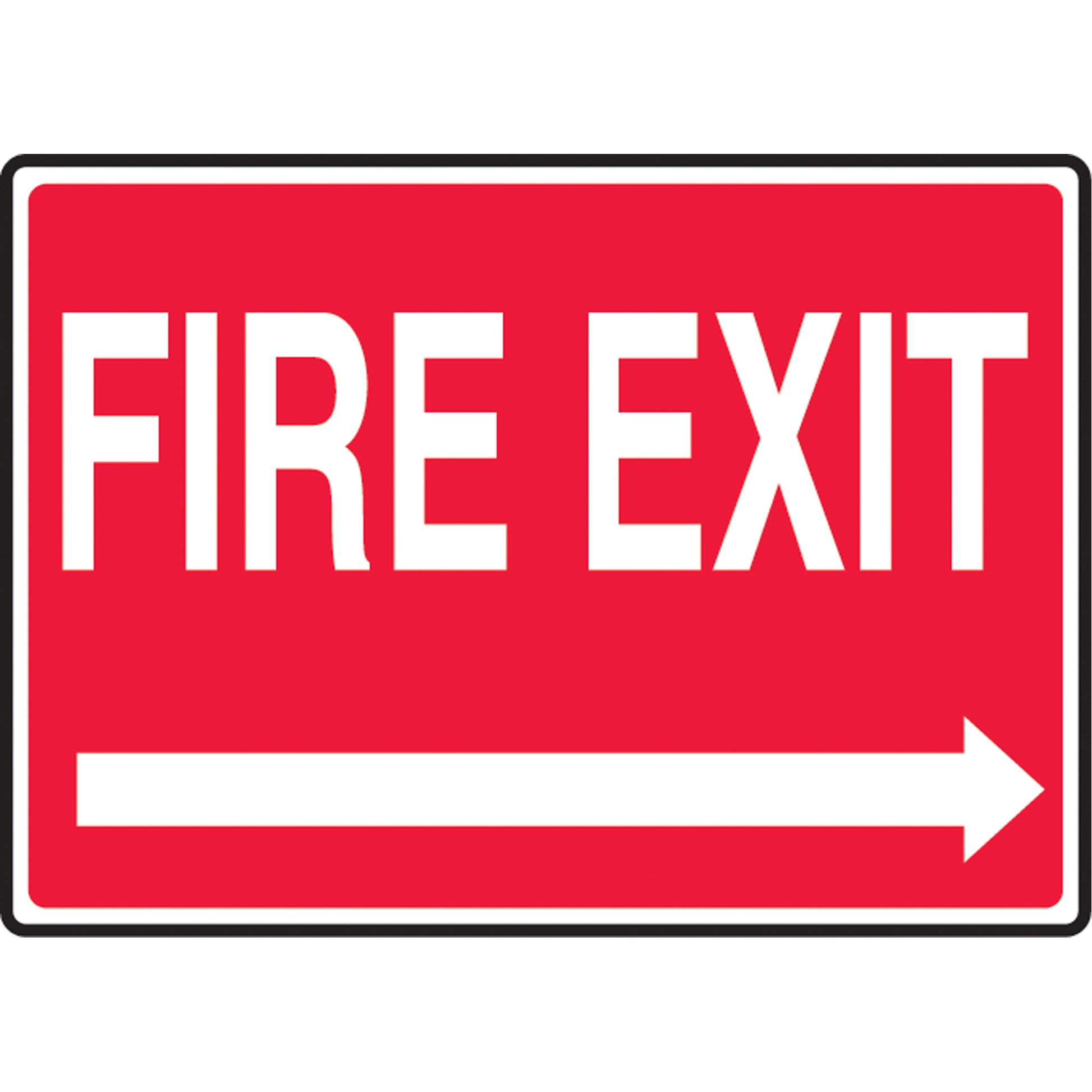 Accuform Signs "Fire Exit" Sign, 10" x 14", Aluminum, English with Pictogram
