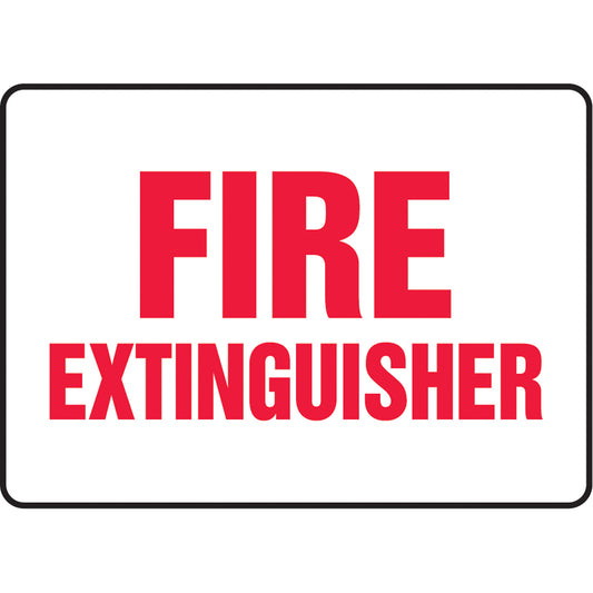 Accuform Signs "Fire Extinguisher" Sign, 10" x 14", Aluminum, English