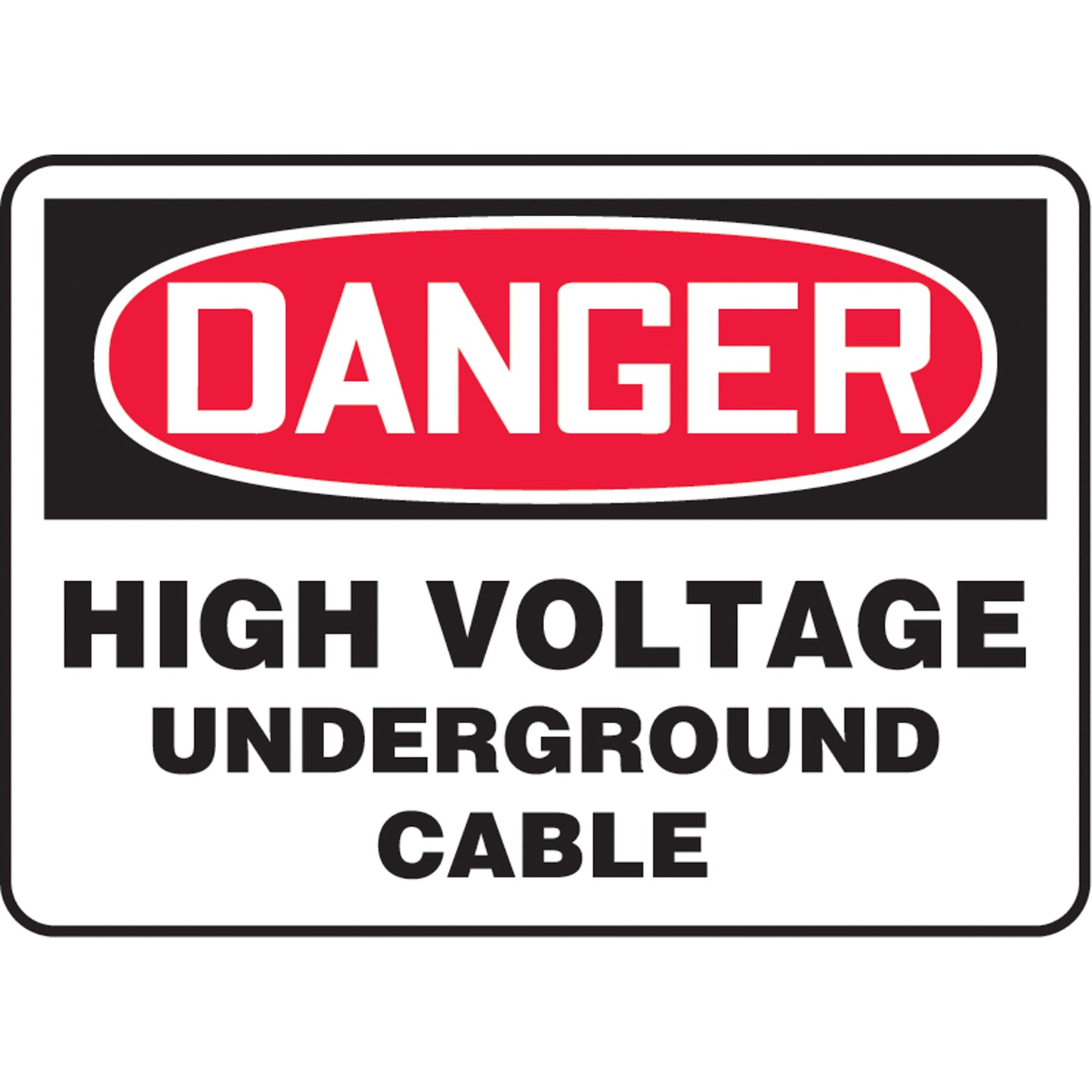 Accuform Signs "Underground Cable" Sign, 10" x 14", Aluminum, English