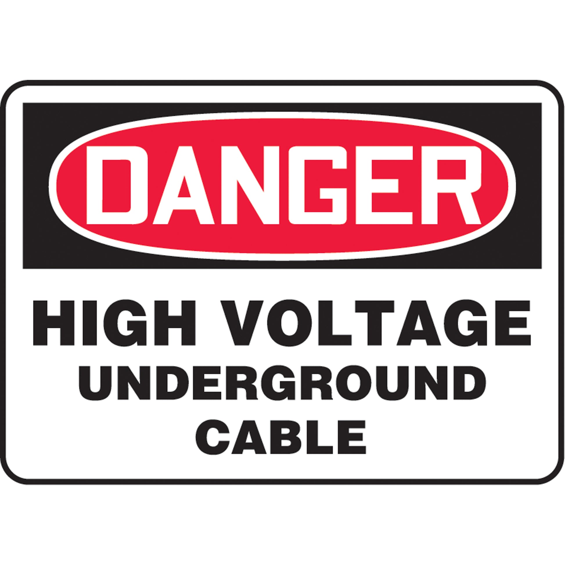 Accuform Signs "Underground Cable" Sign, 10" x 14", Aluminum, English