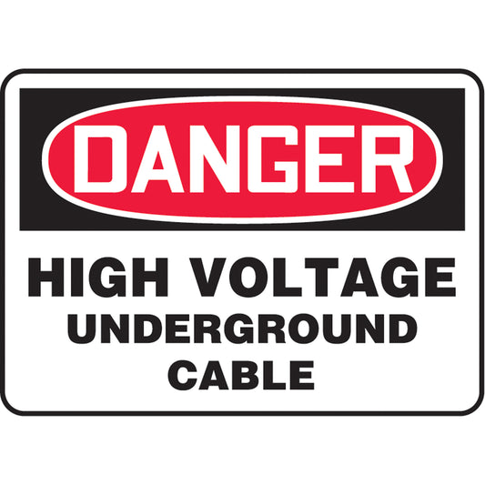 Accuform Signs "Underground Cable" Sign, 10" x 14", Aluminum, English