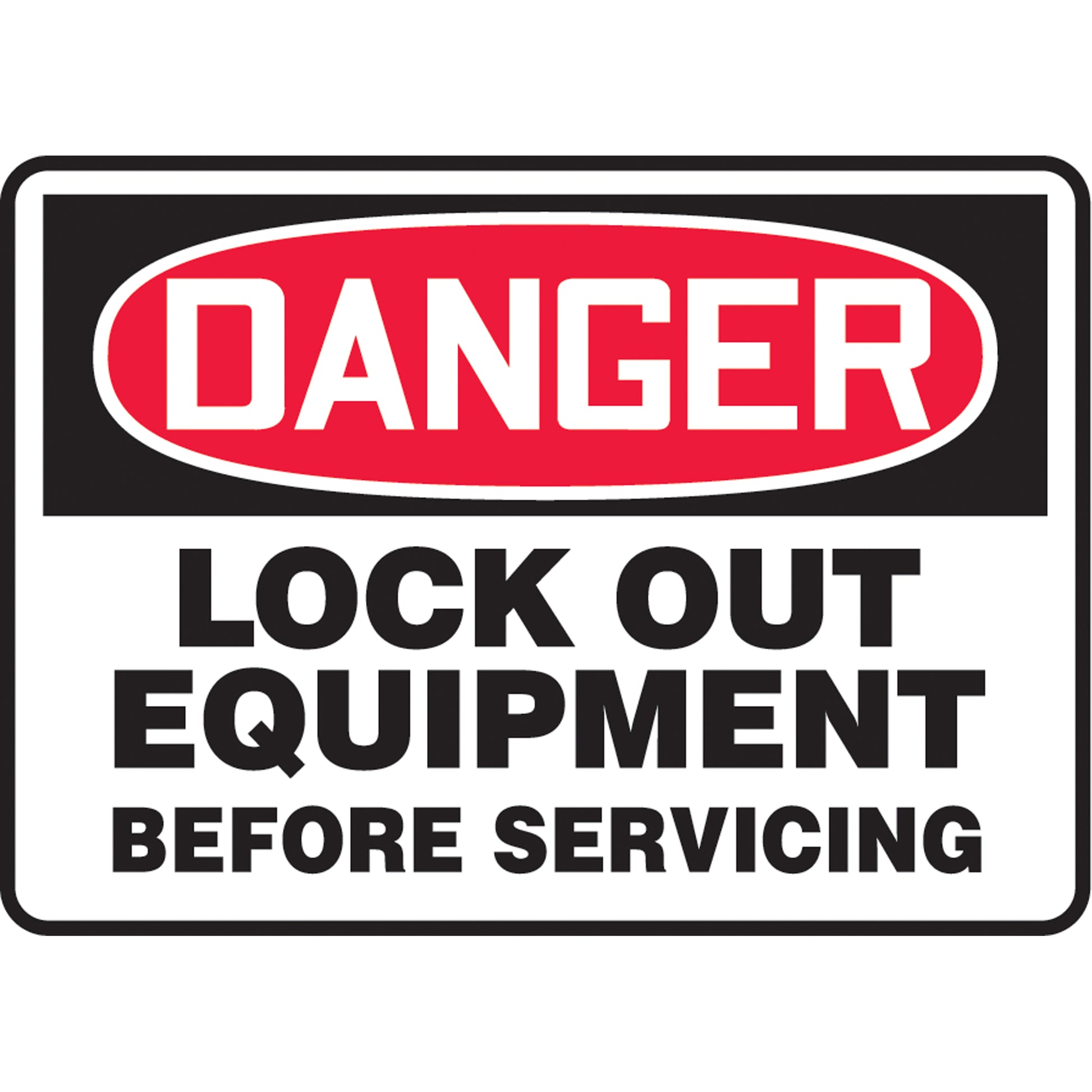 Accuform Signs "Lock Out Equipment" Sign, 10" x 14", Aluminum, English