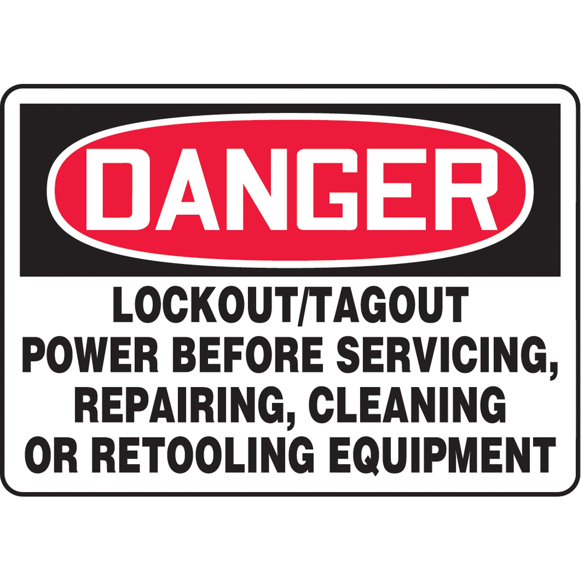 Accuform Signs "Lock Out/Tag Out" Sign, 10" x 14", Aluminum, English