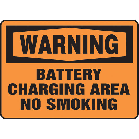 Accuform Signs "Battery Charging Area" Sign, 7" x 10", Aluminum, English