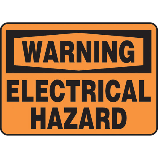 Accuform Signs "Electrical Hazard" Sign, 10" x 14", Aluminum, English
