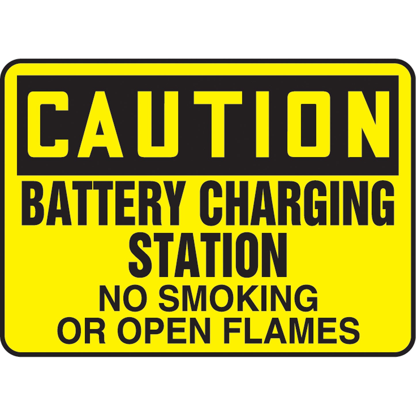 Accuform Signs "Battery Charging Station" Sign, 7" x 10", Aluminum, English