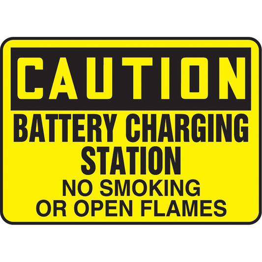 Accuform Signs "Battery Charging Station" Sign, 7" x 10", Aluminum, English