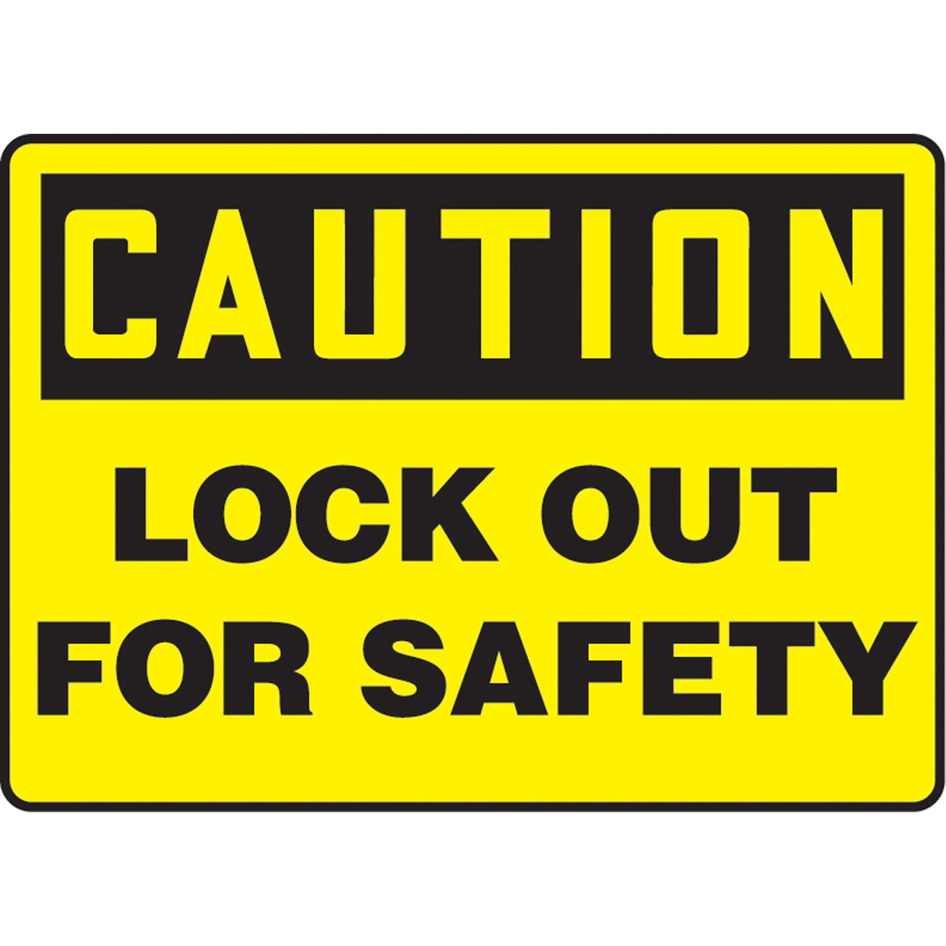 Accuform Signs "Lock Out" Sign, 10" x 14", Aluminum, English