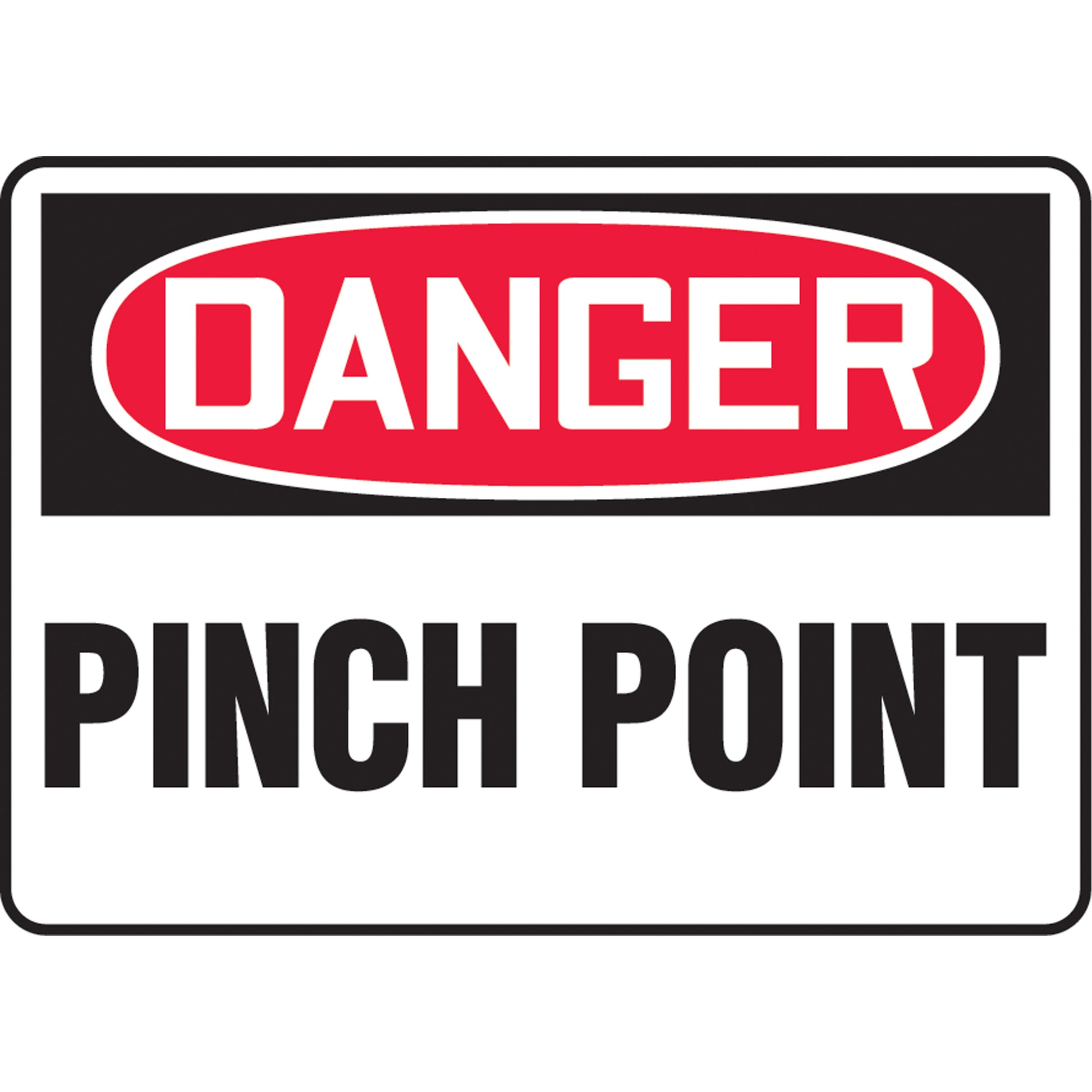 Accuform Signs "Pinch Point" Sign, 10" x 14", Aluminum, English