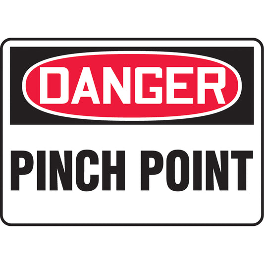 Accuform Signs "Pinch Point" Sign, 10" x 14", Aluminum, English