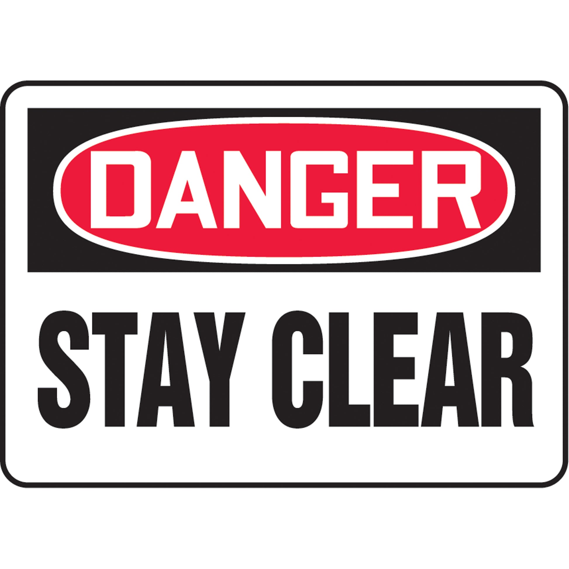 Accuform Signs "Stay Clear" Sign, 10" x 14", Aluminum, English