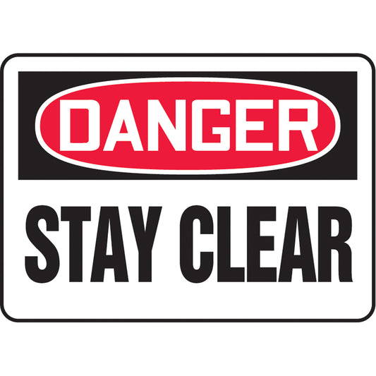 Accuform Signs "Stay Clear" Sign, 10" x 14", Aluminum, English
