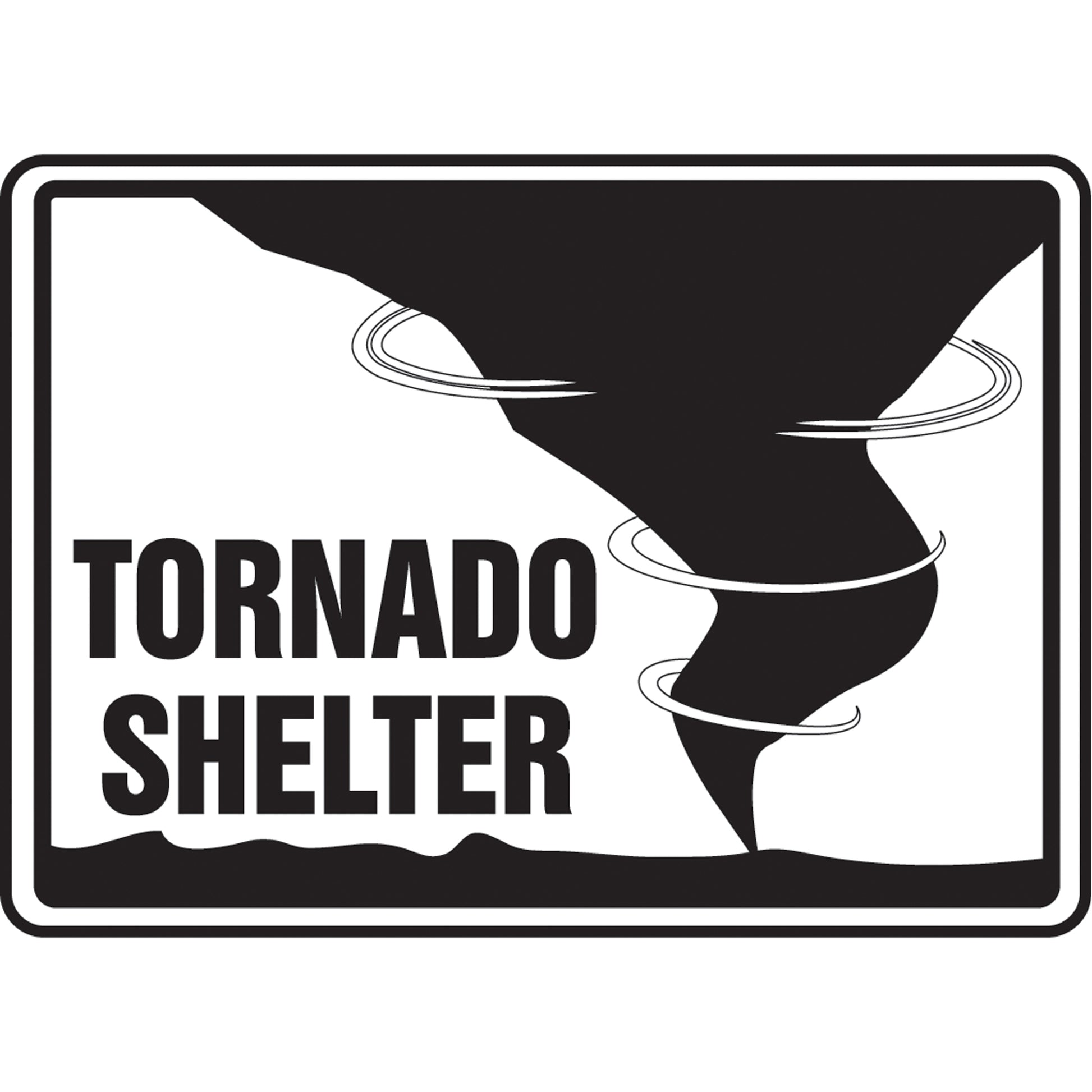 Accuform Signs "Tornado Shelter" Sign, 10" x 14", Aluminum, English with Pictogram