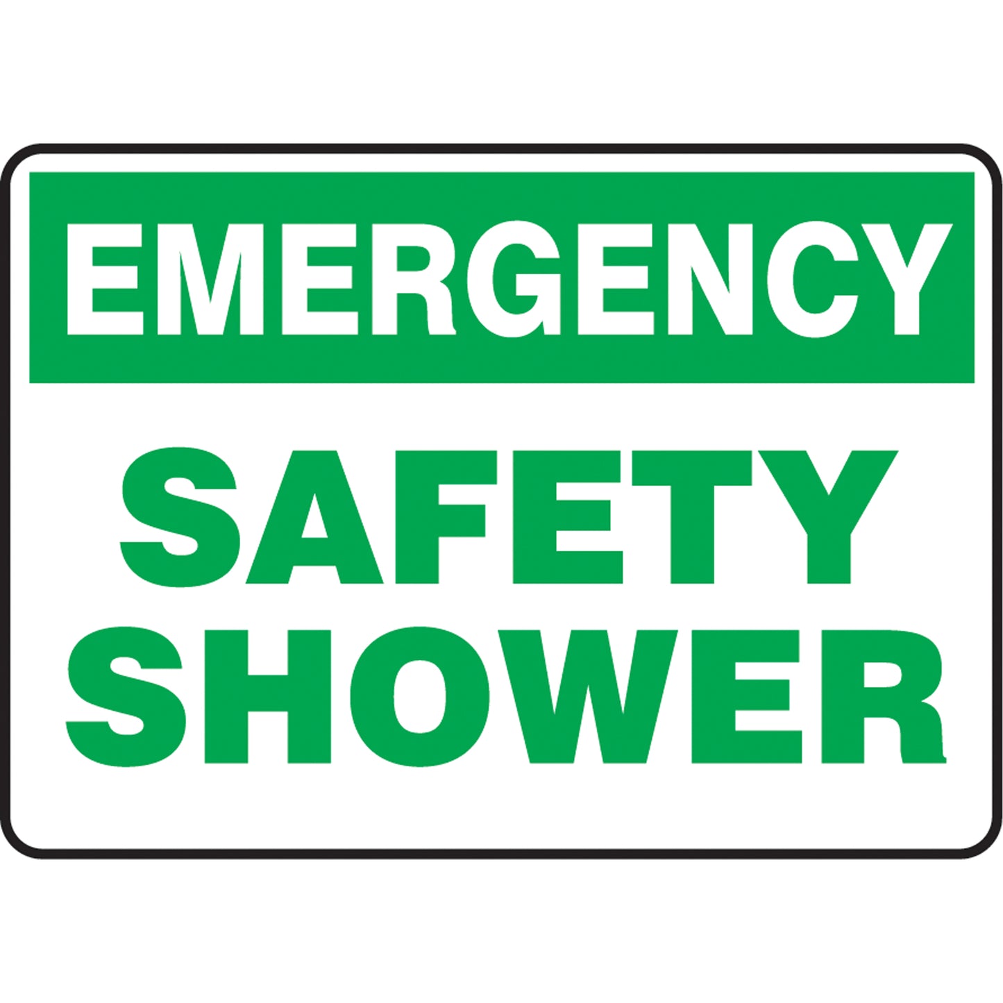 Accuform Signs "Safety Shower" Sign, 10" x 14", Aluminum, English