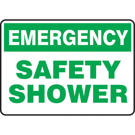 Accuform Signs "Safety Shower" Sign, 10" x 14", Aluminum, English
