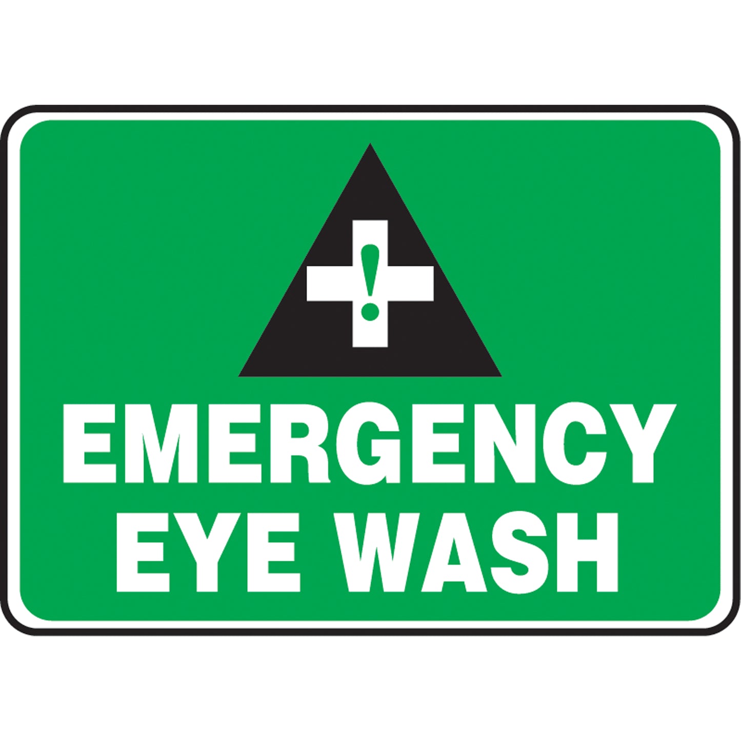 Accuform Signs "Emergency Eye Wash" Sign, 10" x 14", Aluminum, English with Pictogram