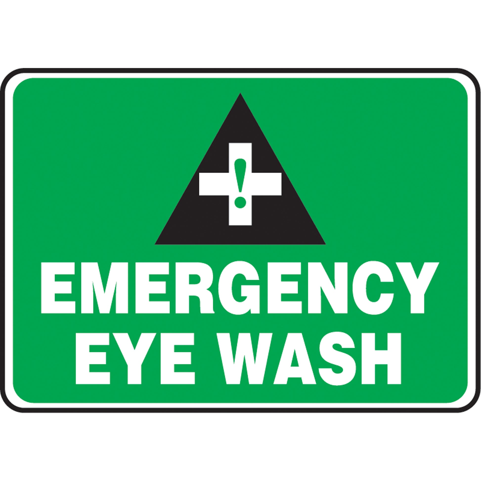 Accuform Signs "Emergency Eye Wash" Sign, 10" x 14", Aluminum, English with Pictogram