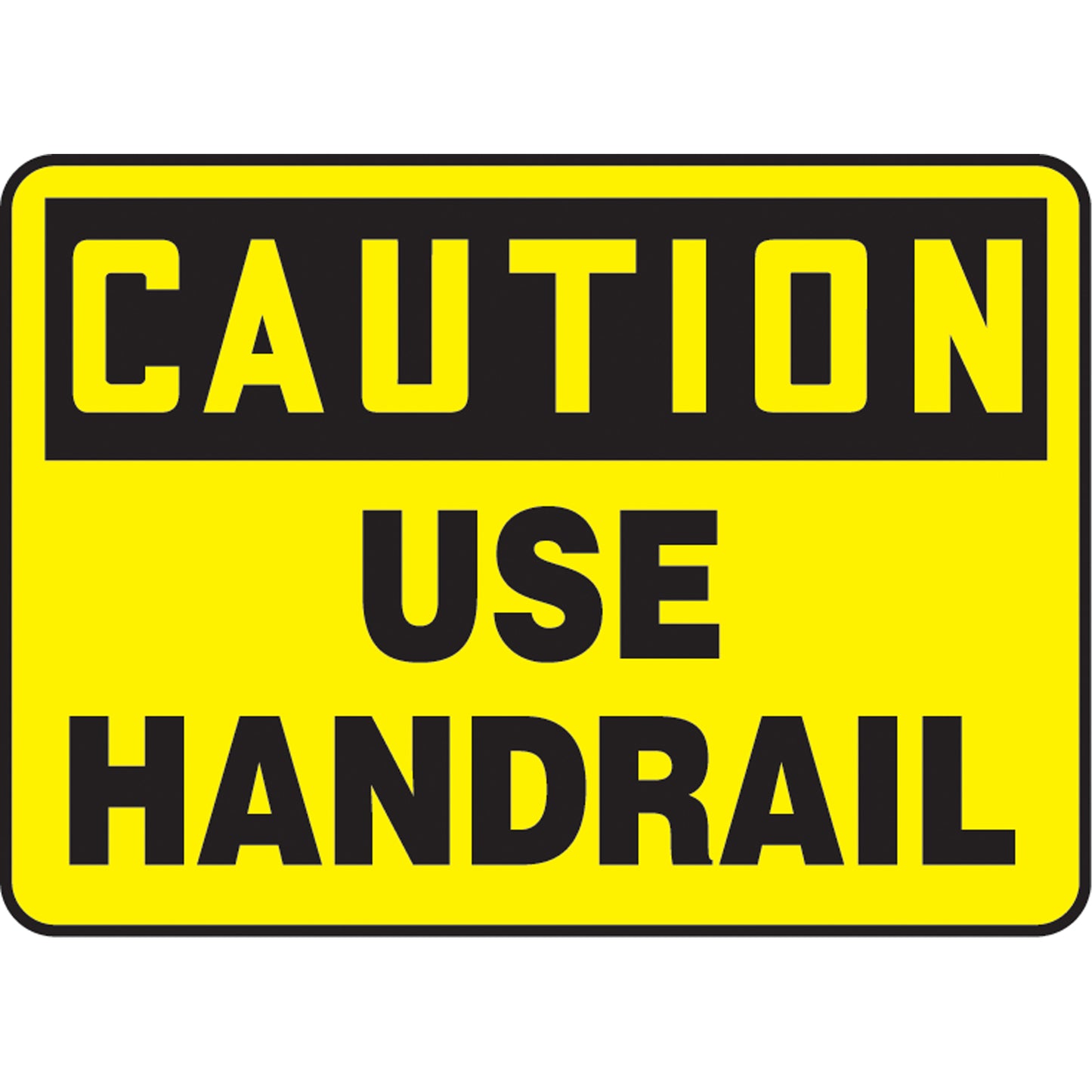 Accuform Signs "Use Handrail" Sign, 10" x 14", Aluminum, English