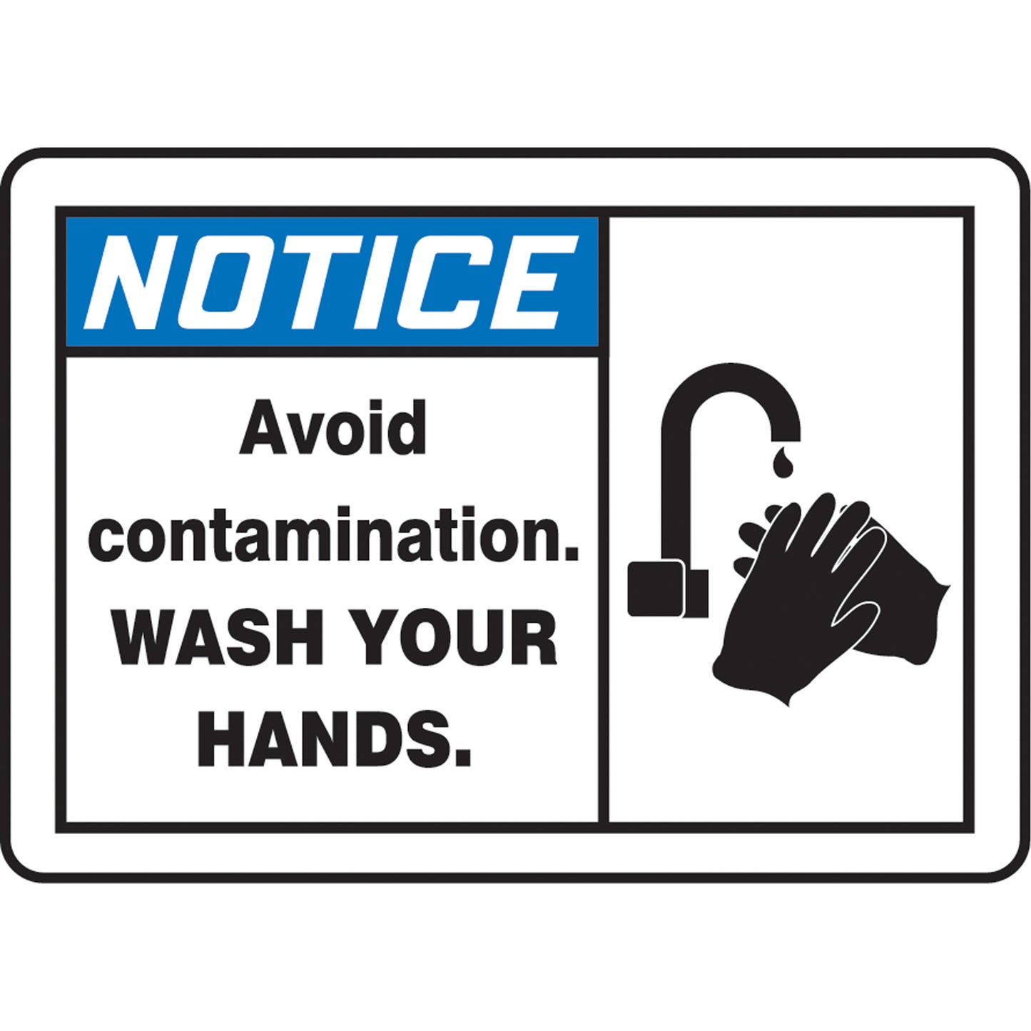 Accuform Signs "Wash Your Hands" Sign, 10" x 14", Aluminum, English with Pictogram