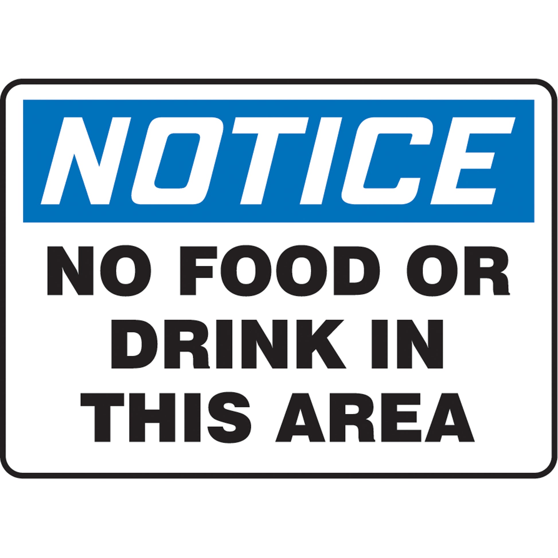 Accuform Signs "No Food or Drink" Sign, 10" x 14", Aluminum, English