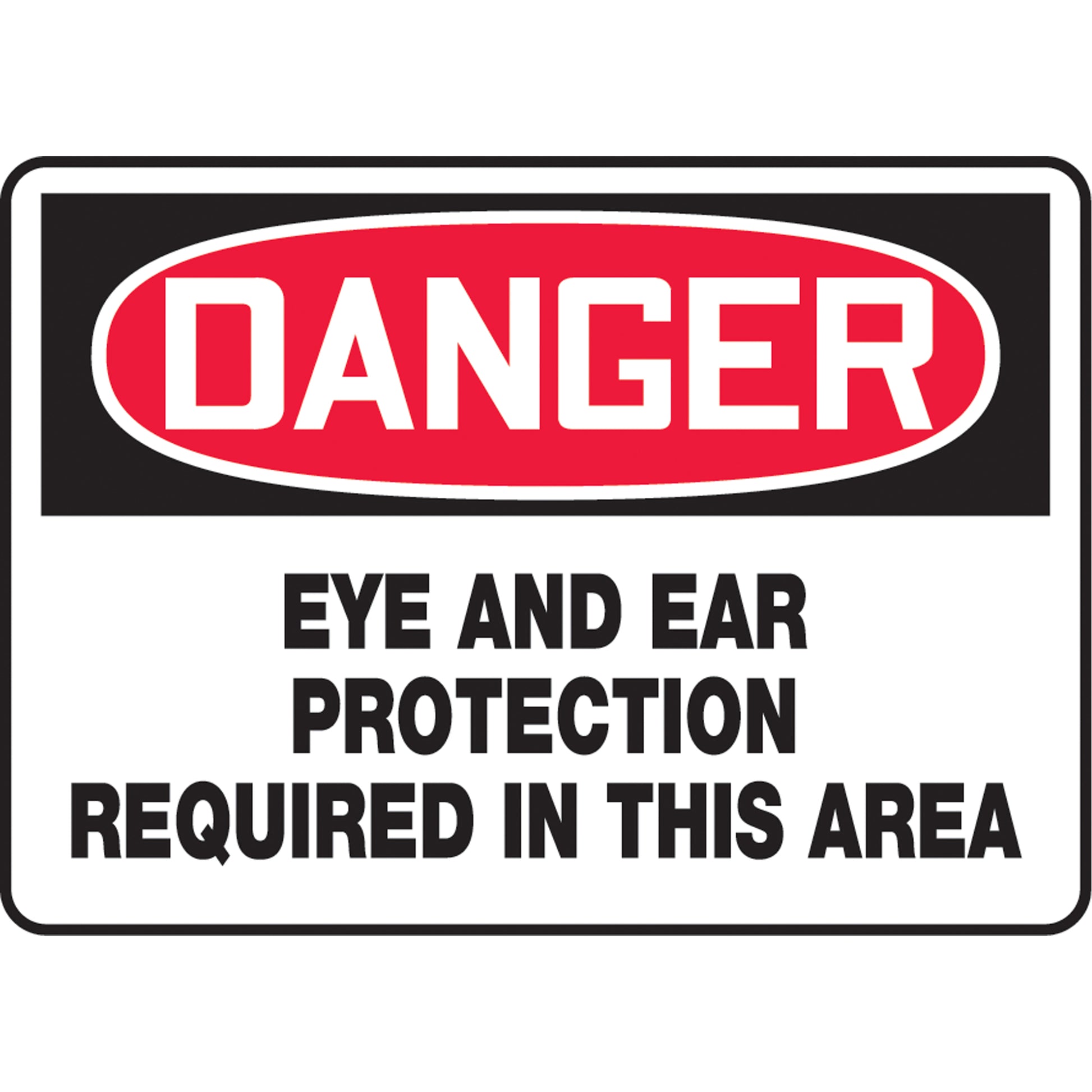 Accuform Signs "Eye & Ear Protection Required" Sign, 10" x 14", Aluminum, English