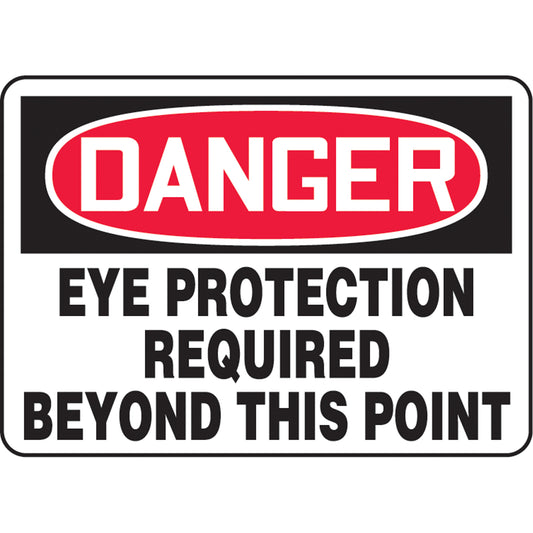 Accuform Signs "Eye Protection Required" Sign, 7" x 10", Aluminum, English
