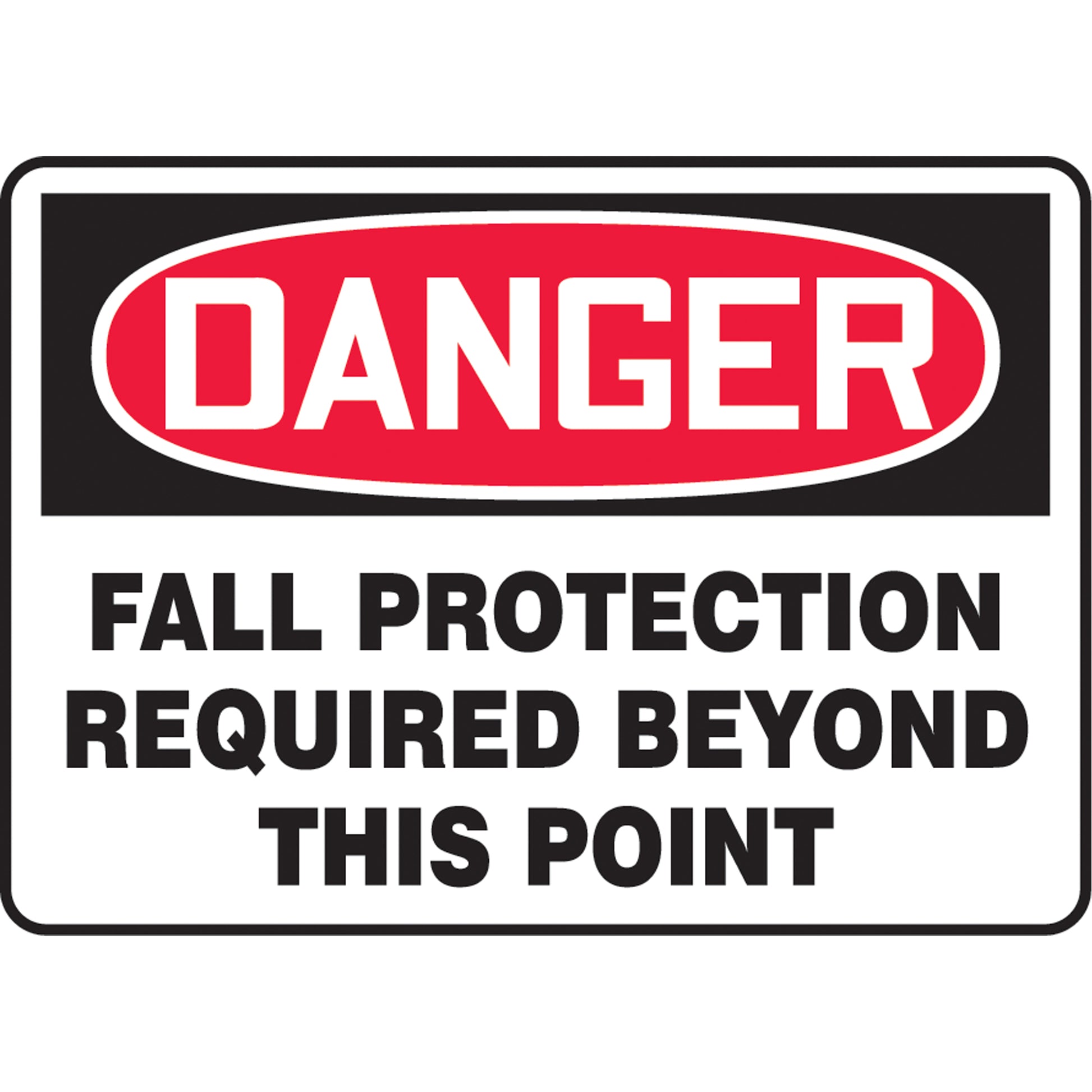 Accuform Signs "Fall Protection Required" Sign, 10" x 14", Plastic, English
