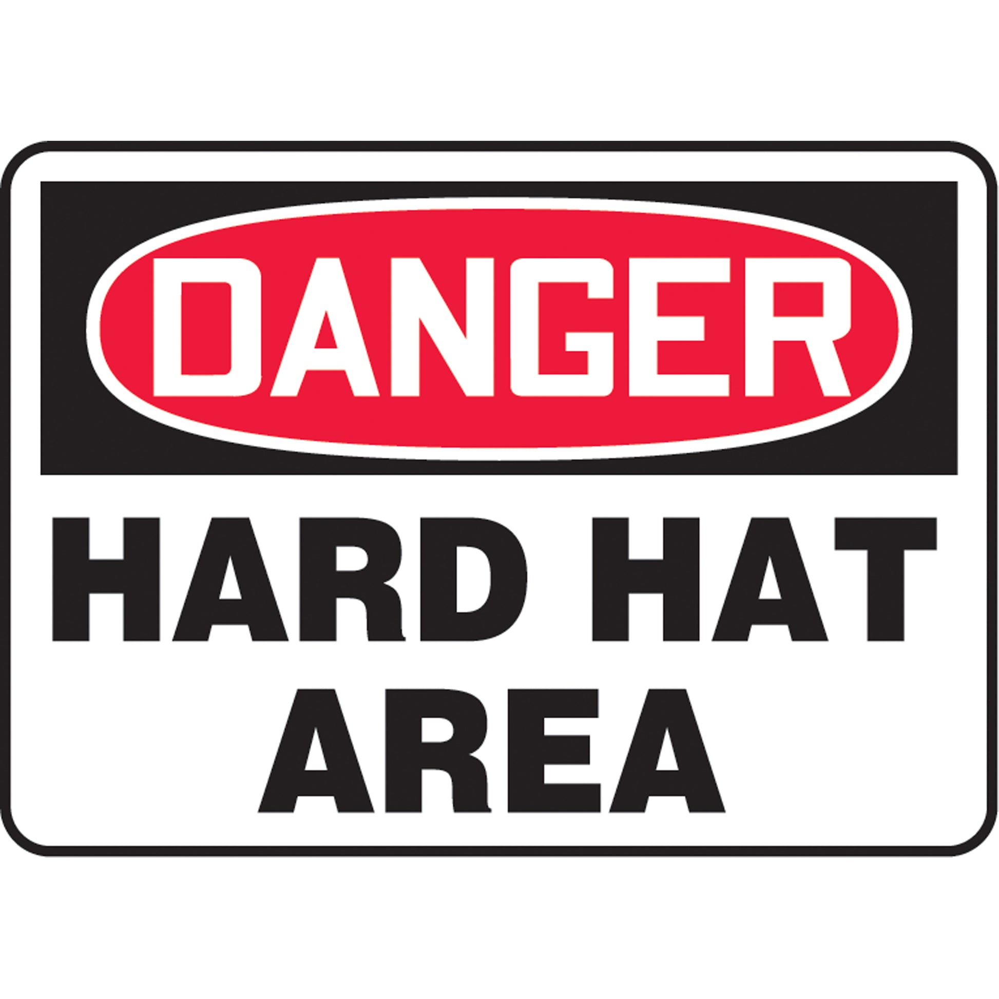 Accuform Signs "Hard Hat Area" Sign, 10" x 14", Aluminum, English