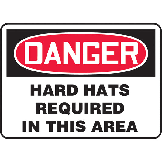 Accuform Signs "Hard Hats Required" Sign, 7" x 10", Aluminum, English