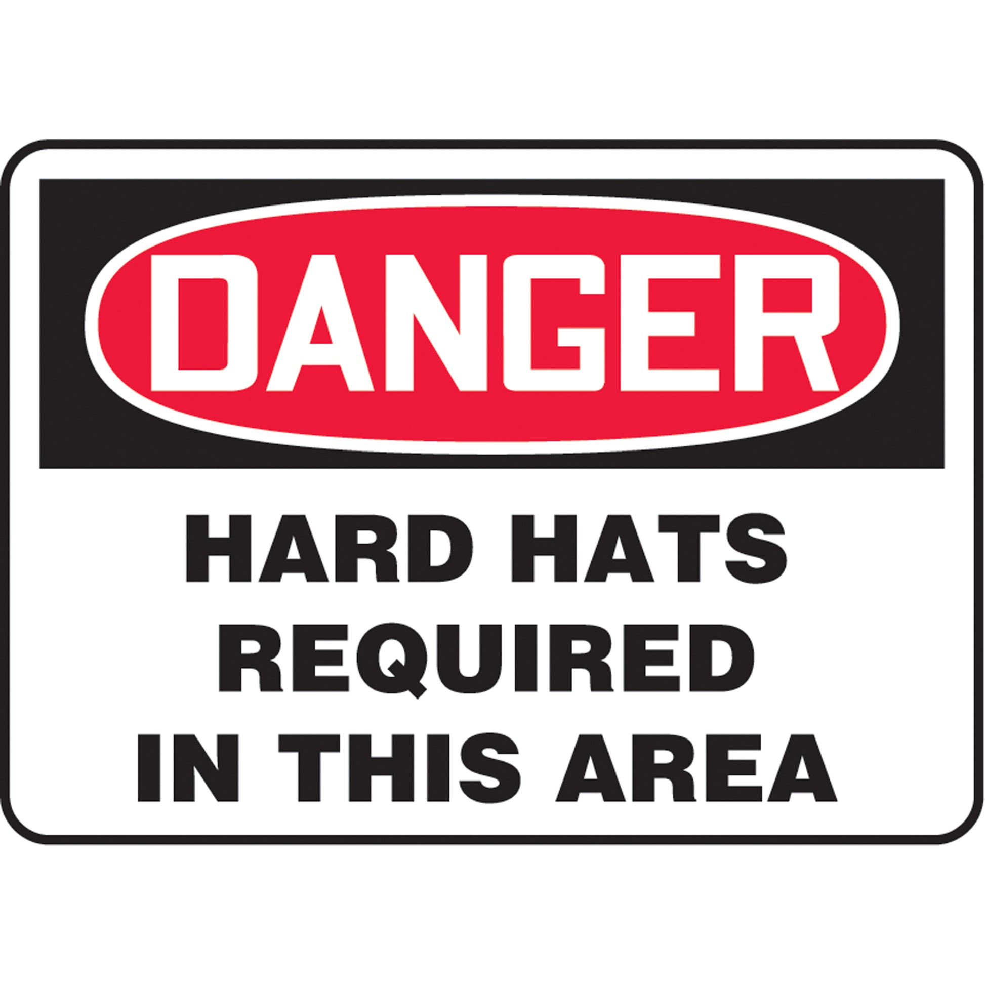 Accuform Signs "Hard Hats Required" Sign, 10" x 14", Aluminum, English