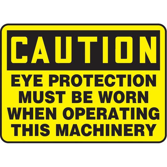 Accuform Signs "Eye Protection Must Be Worn" Sign, 10" x 14", Aluminum, English