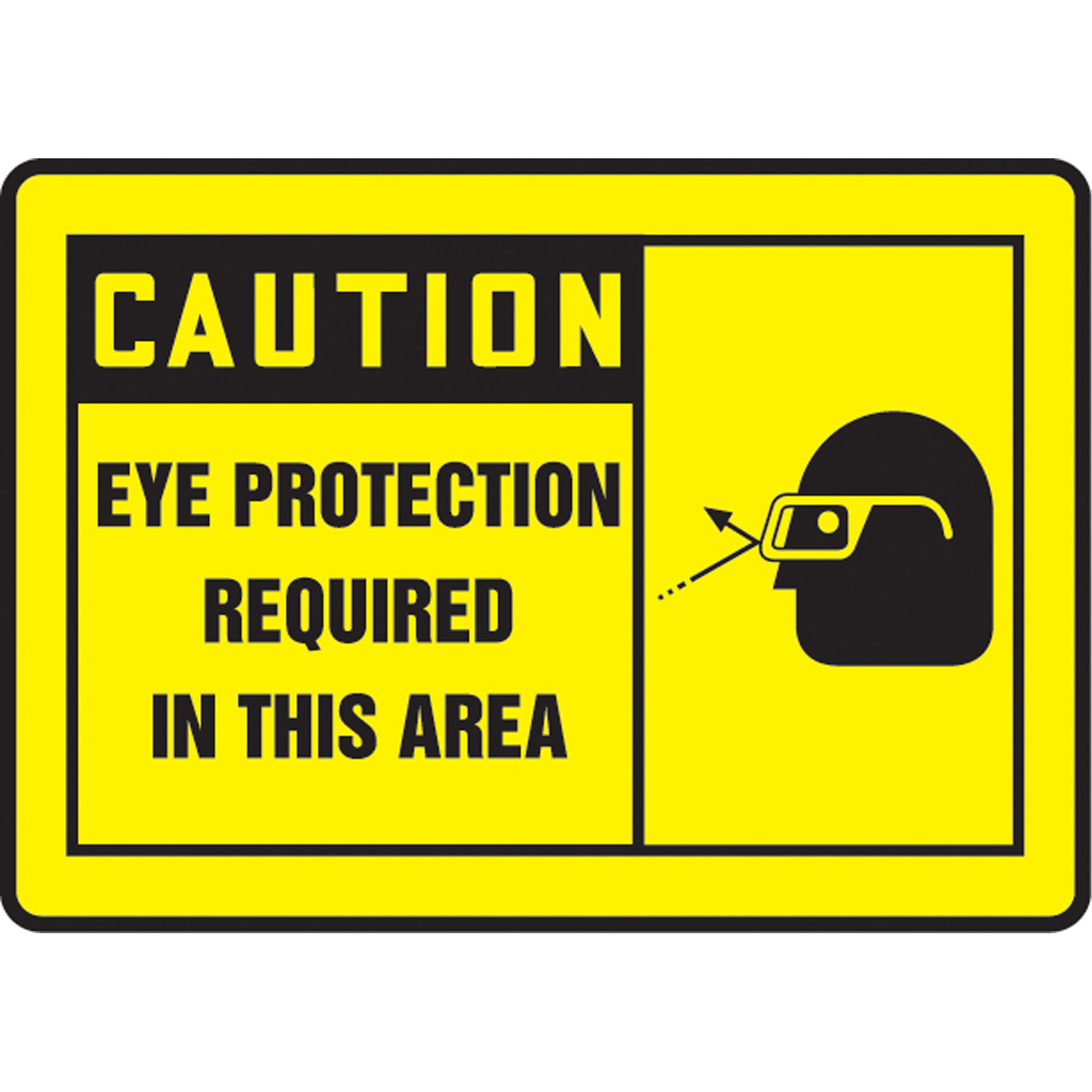 Accuform Signs "Eye Protection Must Be Worn" Sign, 10" x 14", Aluminum, English with Pictogram