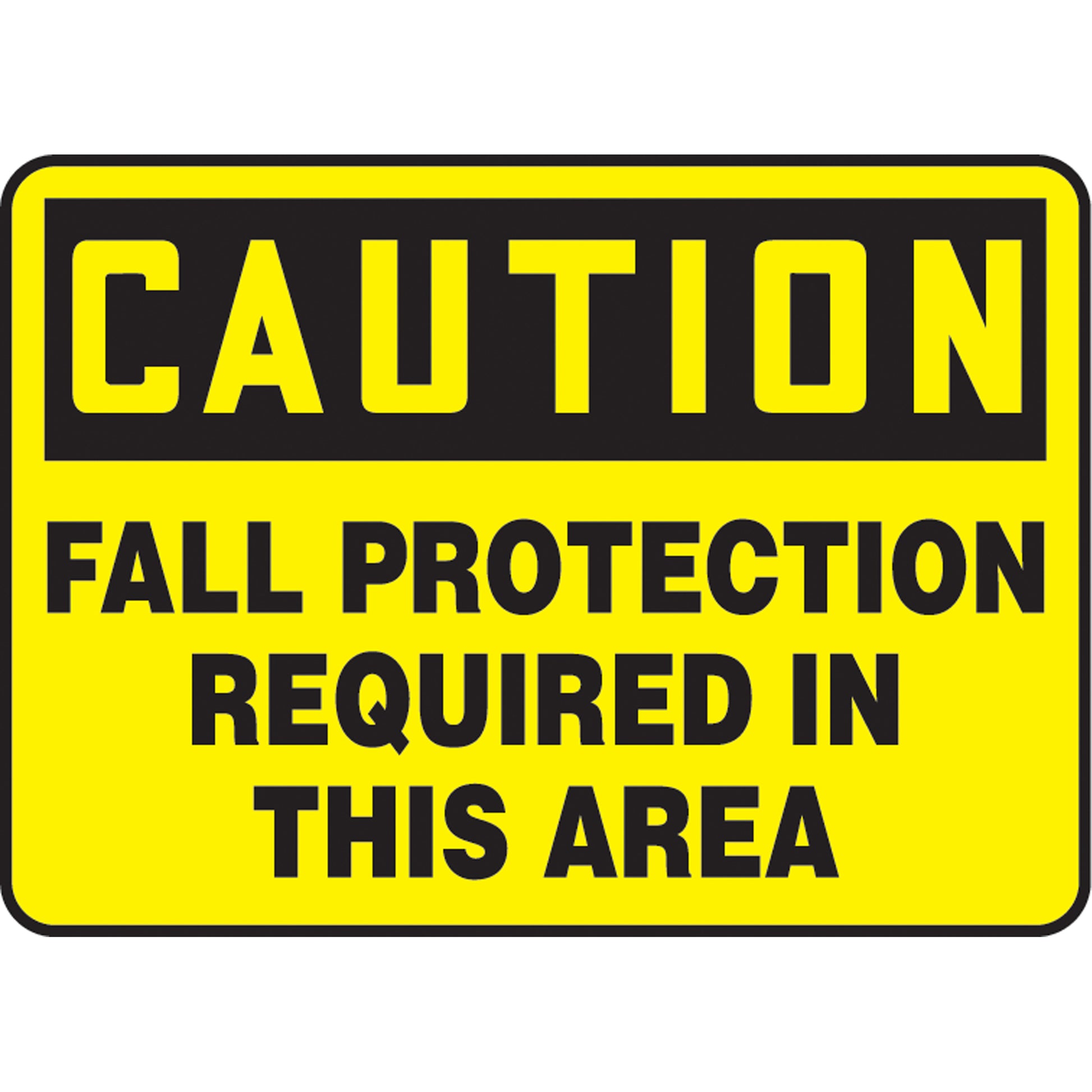 Accuform Signs "Fall Protection Required" Sign, 7" x 10", Aluminum, English