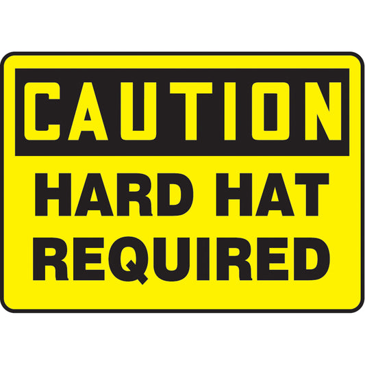 Accuform Signs "Hard Hat Required" Sign, 7" x 10", Aluminum, English