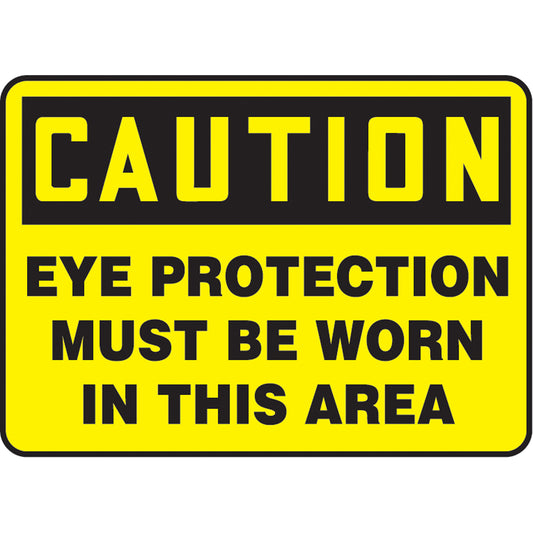 Accuform Signs "Eye Protection Must Be Worn" Sign, 7" x 10", Aluminum, English
