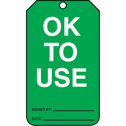 Accuform Signs Safety Tags, Plastic, 3-3/8" W x 5-7/8" H, English
