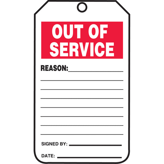 Accuform Signs Safety Tags, Cardstock, 3-1/8" W x 5-7/8" H, English