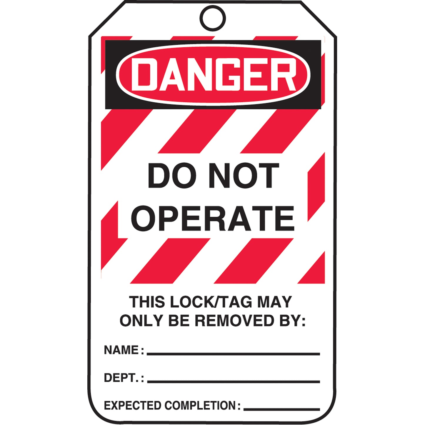 Accuform Signs Lockout Tags, Cardstock, 3-1/8" W x 5-7/8" H, English