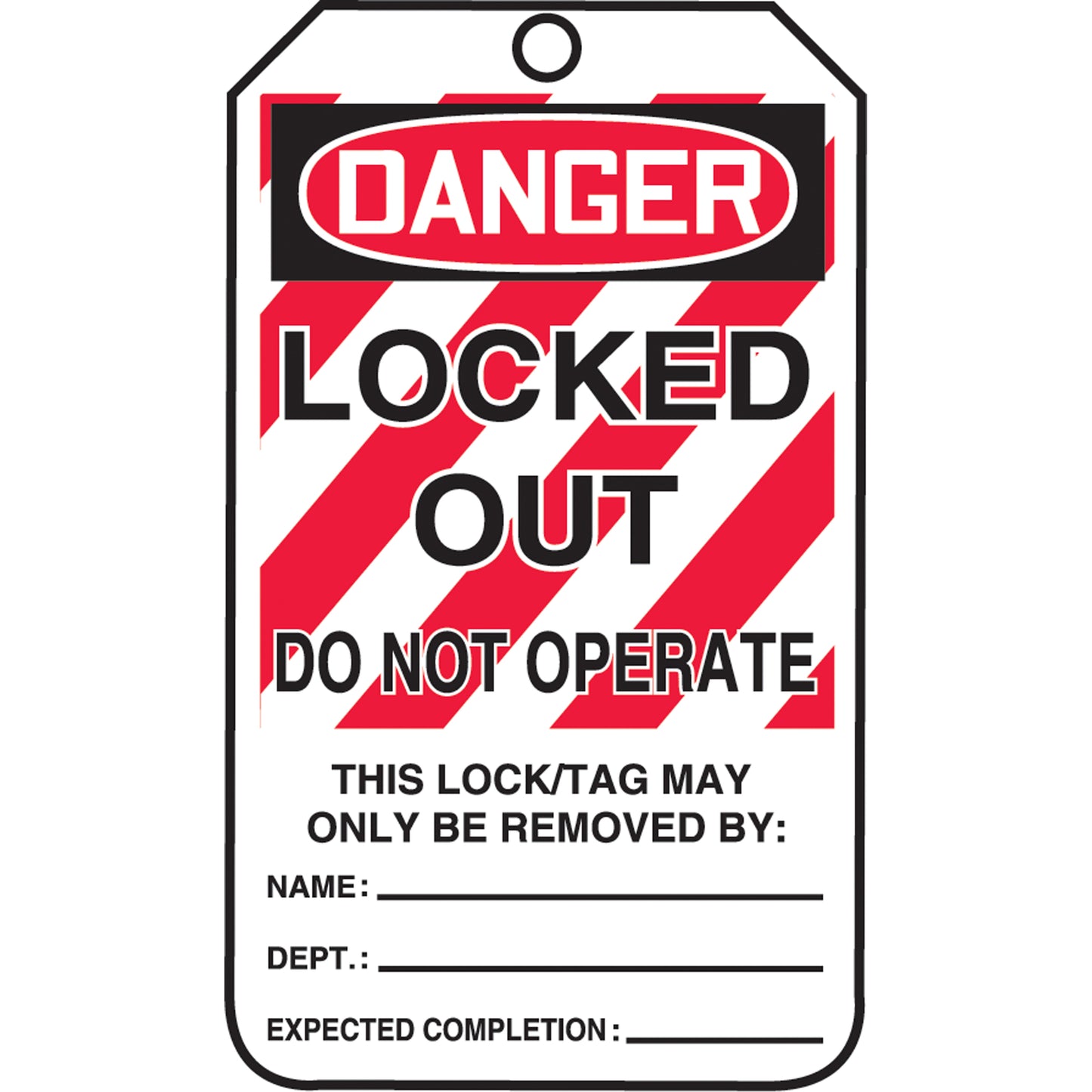 Accuform Signs Lockout Tags, Plastic, 3-3/8" W x 5-7/8" H, English