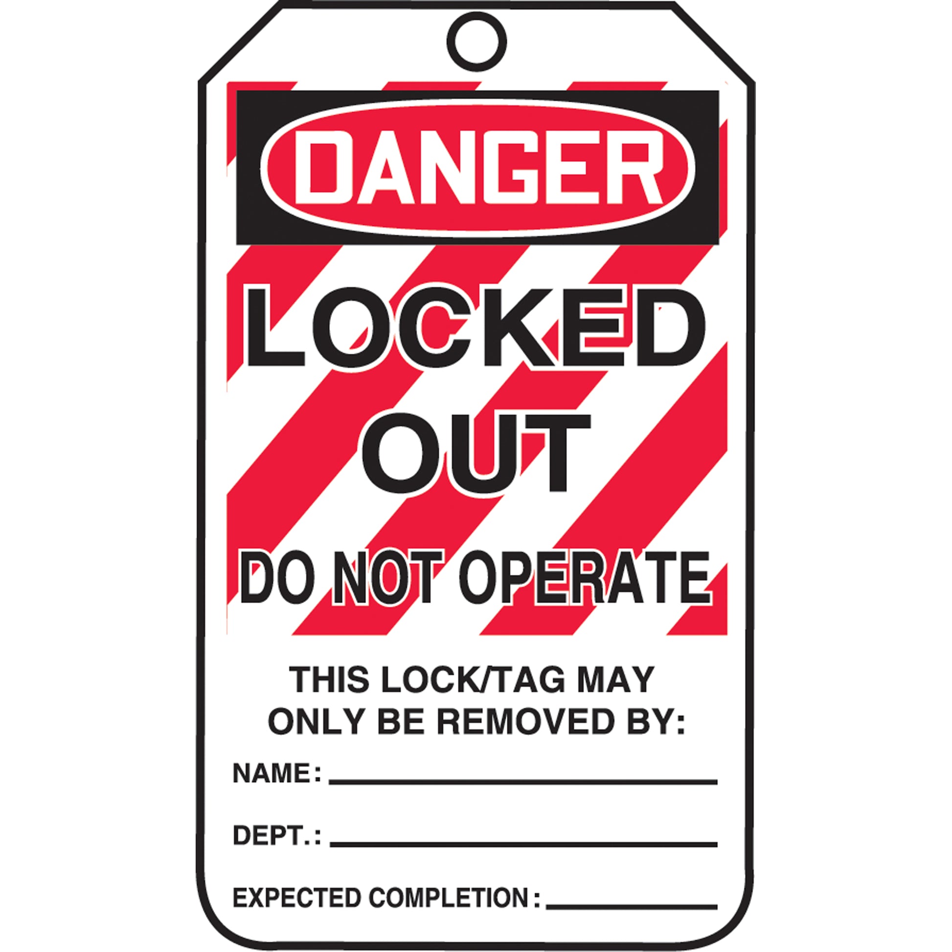 Accuform Signs Lockout Tags, Plastic, 3-3/8" W x 5-7/8" H, English