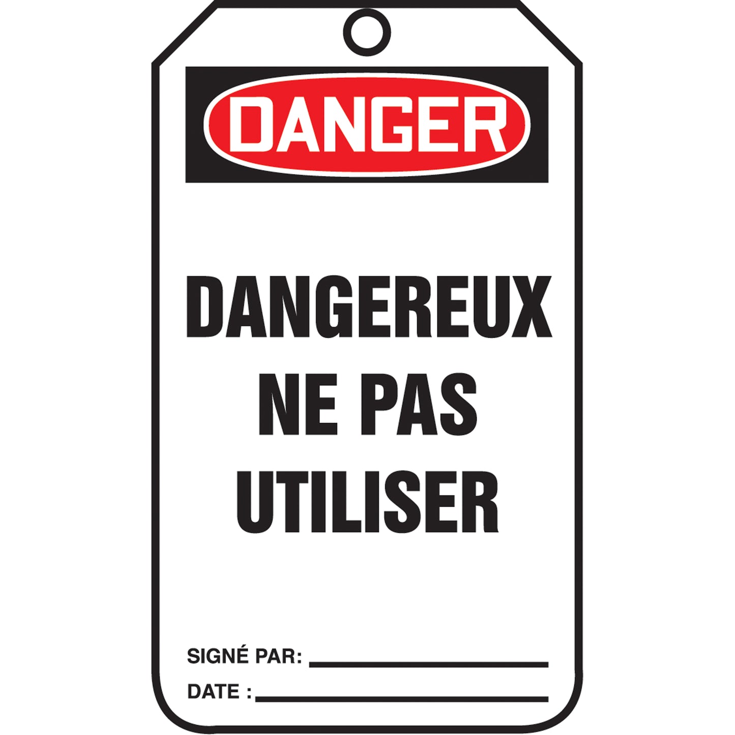 Accuform Signs Lockout Tags, Cardstock, 3-1/8" W x 5-7/8" H, French