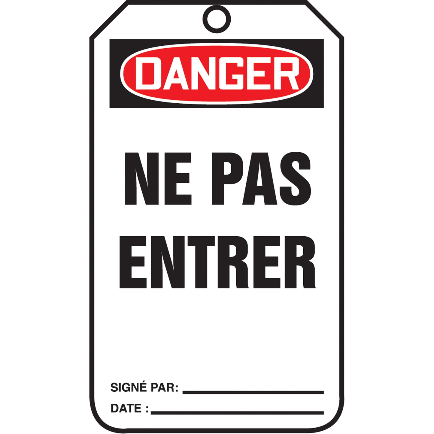 Accuform Signs Safety Tags, Plastic, 3-3/8" W x 5-7/8" H, French